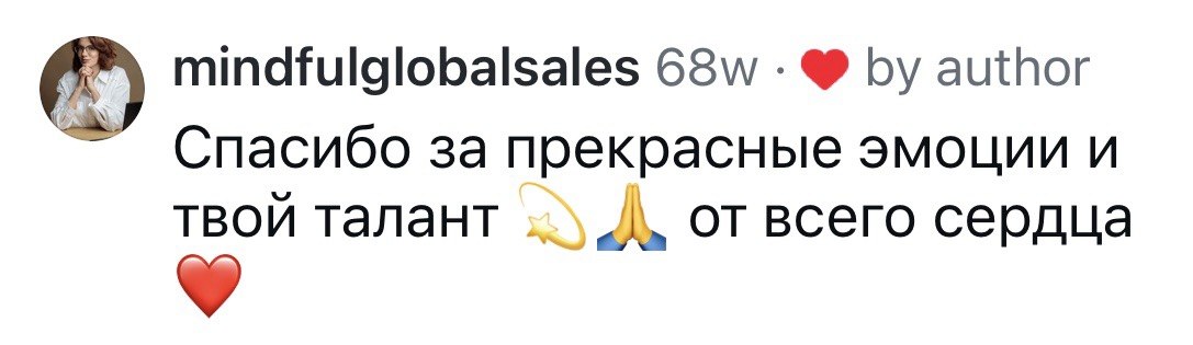 Отзыв зрительницы: «Спасибо за прекрасные эмоции и твой талант»